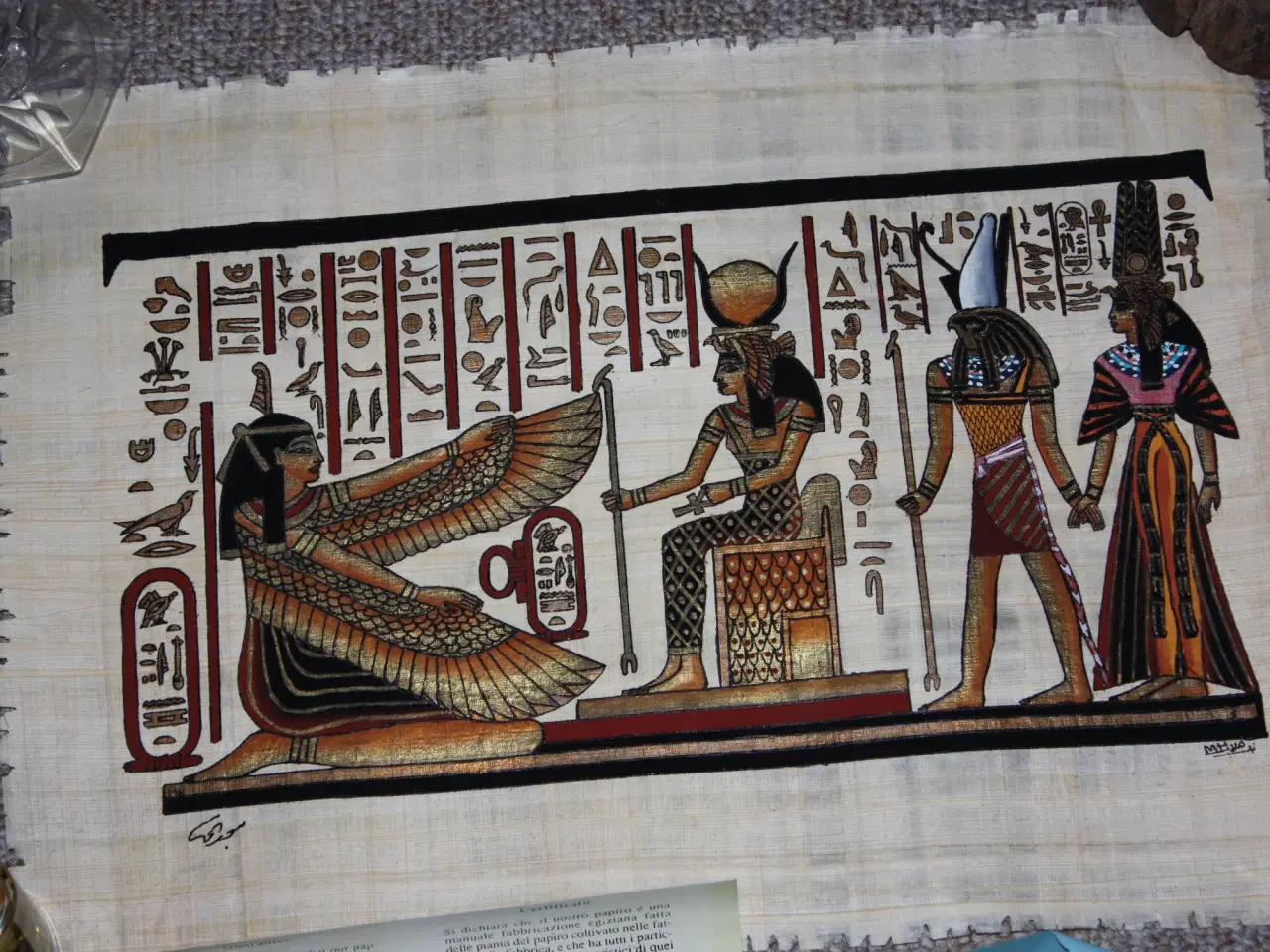 Billede 3 - Papyrus fra Egypten  b: 42 cm  h: 31 cm