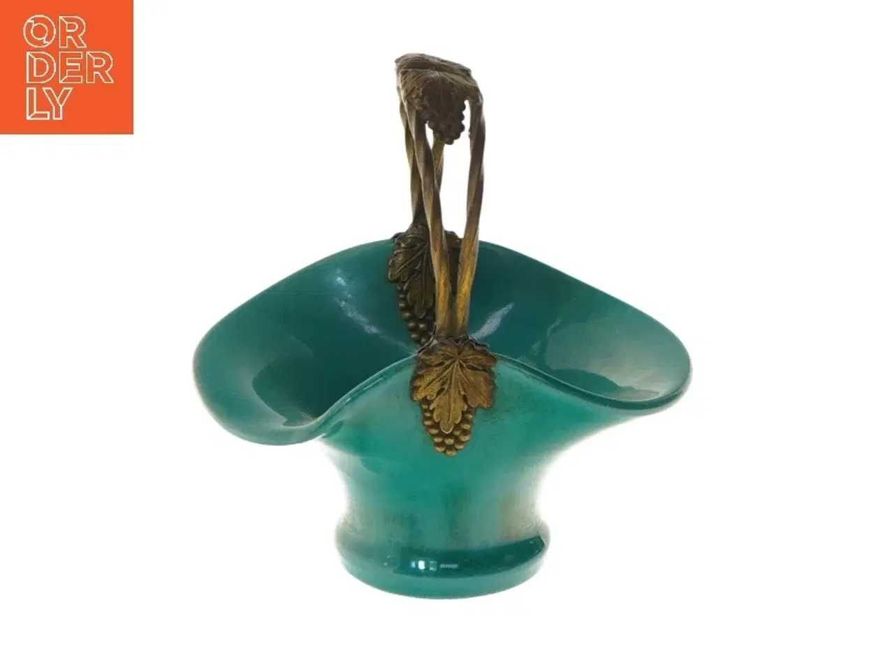 Billede 1 - Antik kurv med metalhank (str. 12 cm)