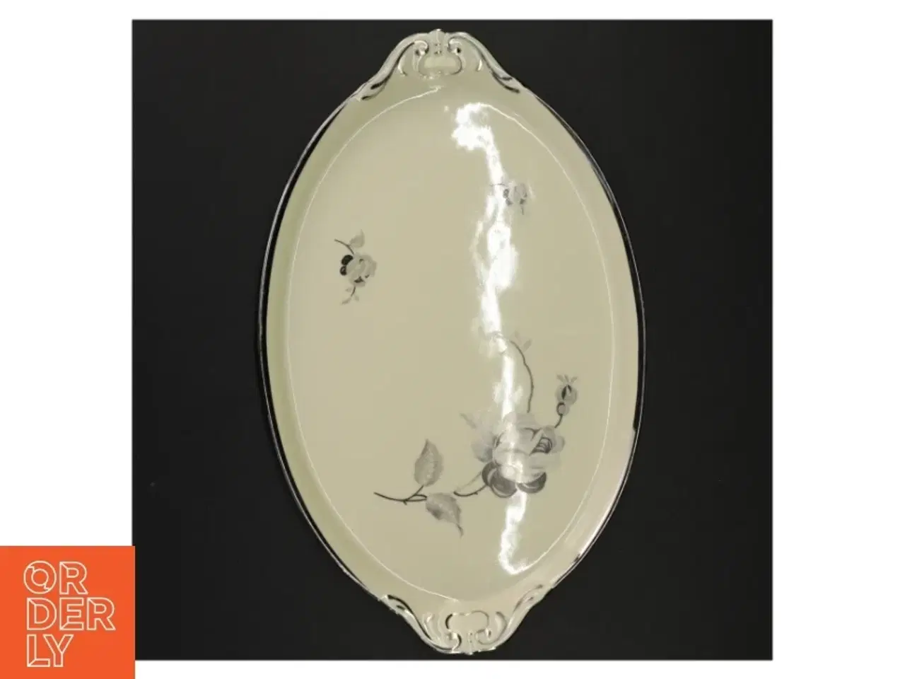 Billede 3 - Ovalt fad med dekorative elementer fra Københavns Porcellains Maleri (str. 30 x 19 cm)