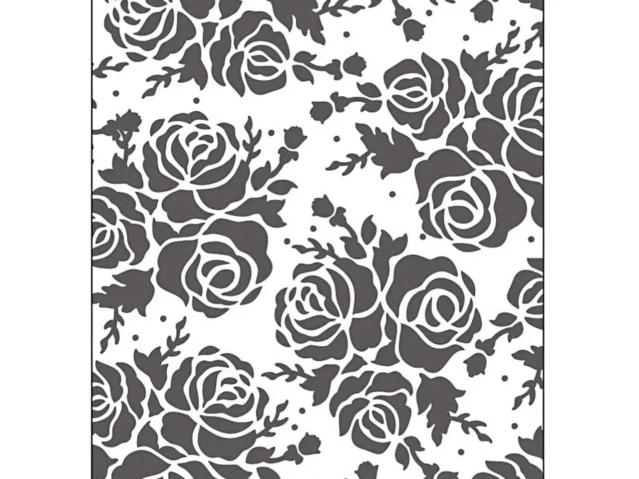 Billede 1 - Prægeskabelon, rose, str. 13x18,5 cm, tykkelse 2 mm, 1 stk.