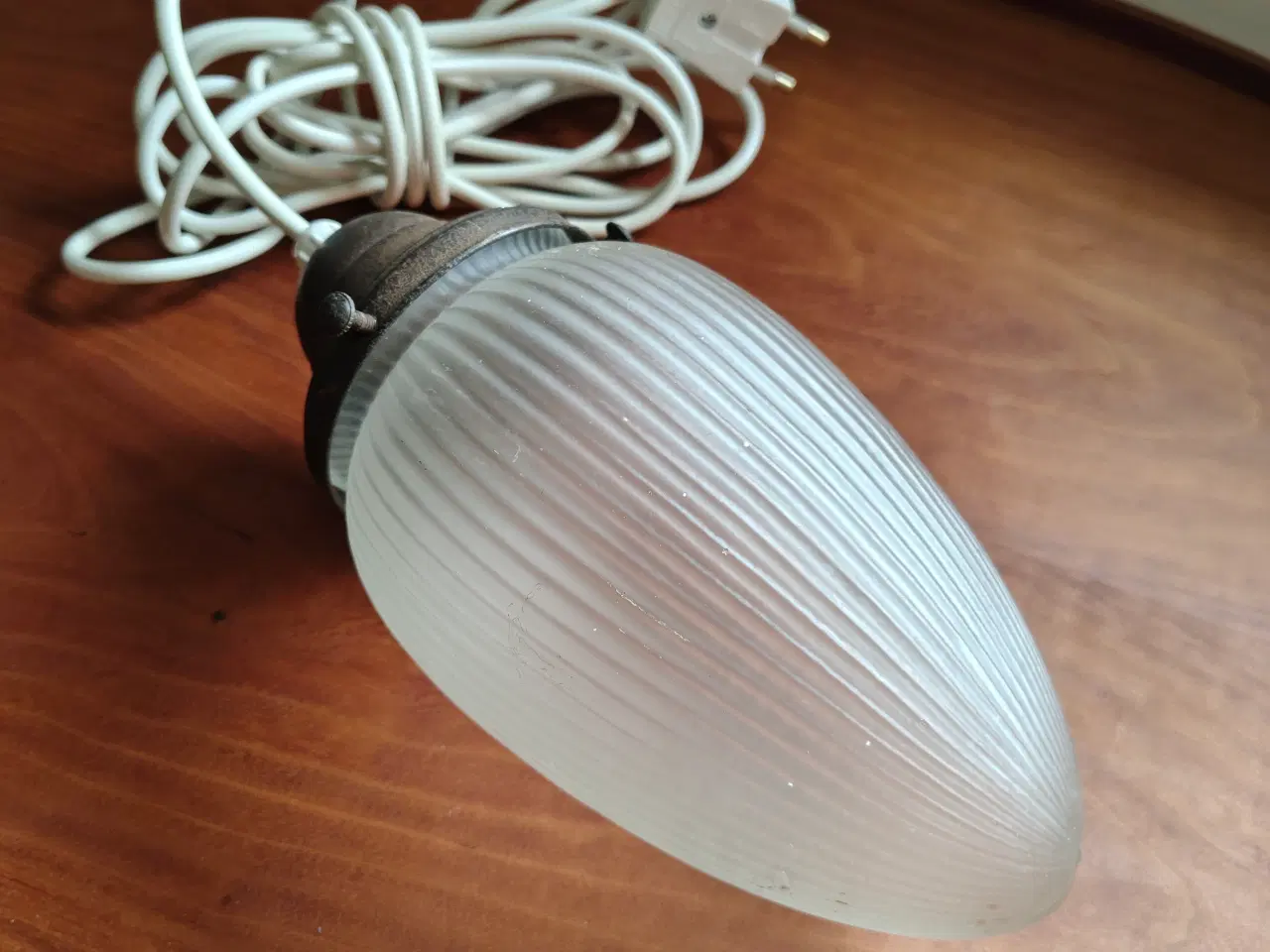 Billede 2 - Vintage loftlampe med glaskuppel
