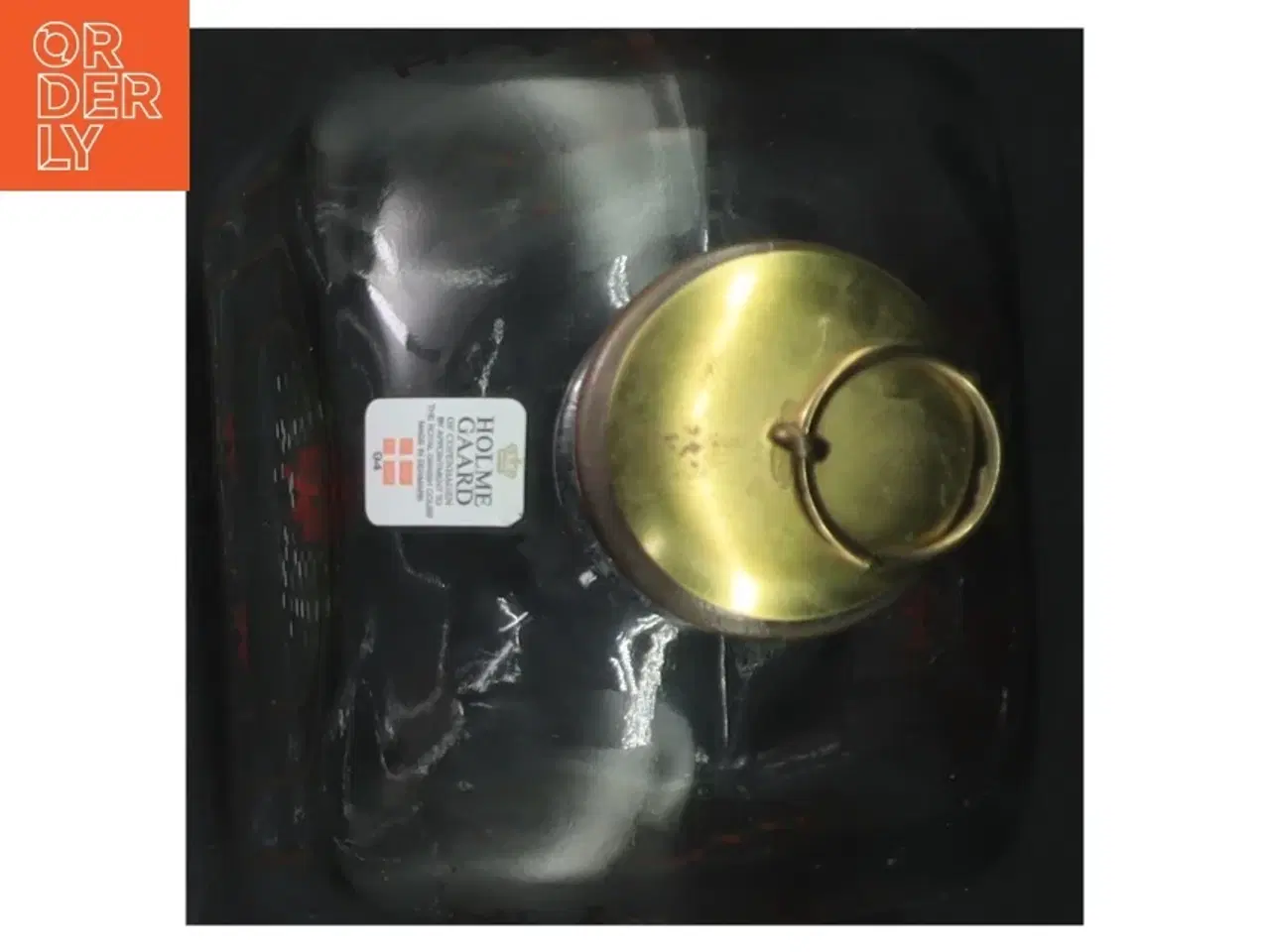 Billede 4 - Dekorativ glasflaske med korkprop fra Holmegaard (str. 19 cm)