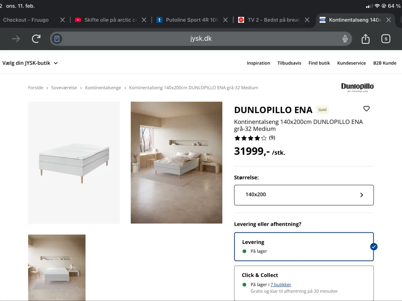 Billede 1 - Dunlopillo kontinentalseng