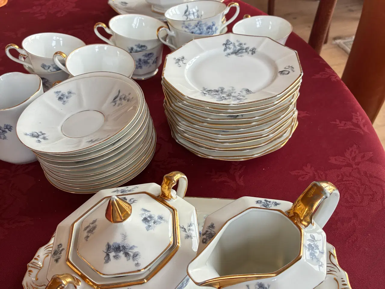 Billede 1 - Antikt kaffestel Bavaria blå blomster