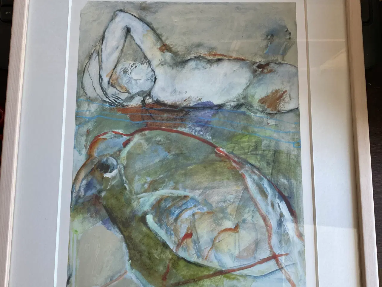 Billede 3 - Litografi Hånd coloreret & indrammet 