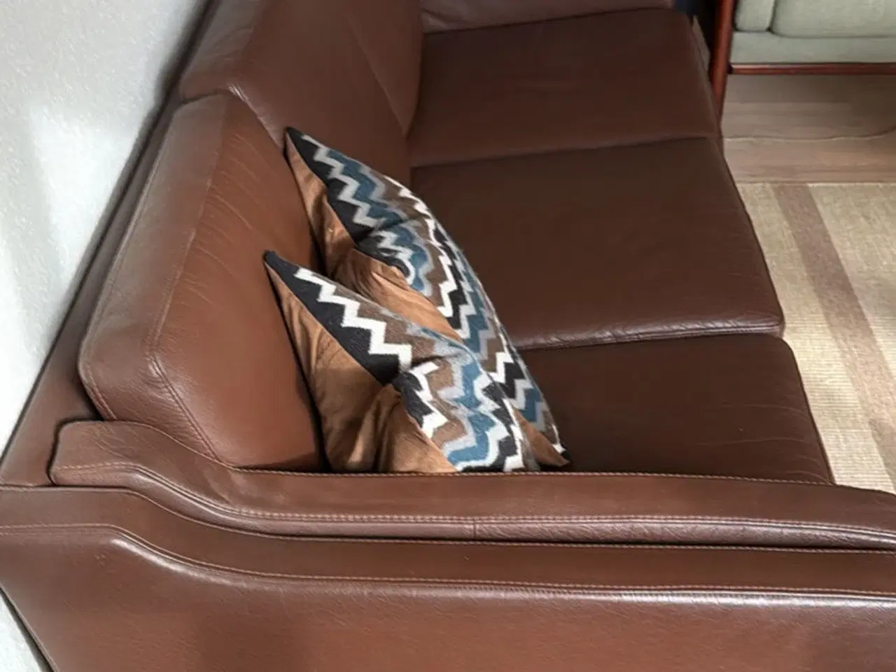 Billede 1 - Bøffellæder sofa