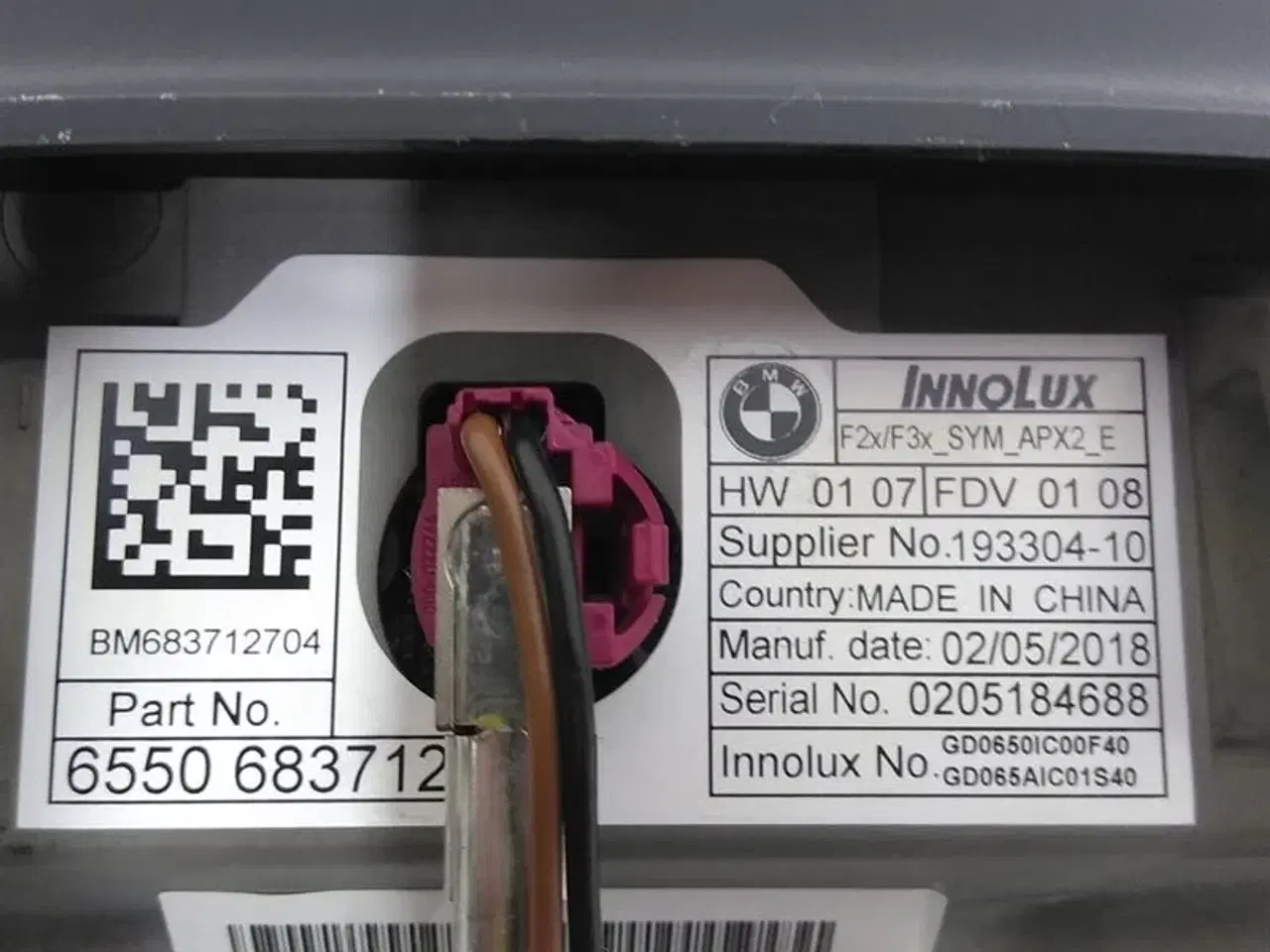 Billede 7 - Central information display C51506 F30 F82 M4 F21LCI F20LCI F30 LCI F31 LCI F80 LCI M3 F34 GT LCI F82 LCI M4 F83 LCI M4 cabriolet F32 LCI F33 LCI F36