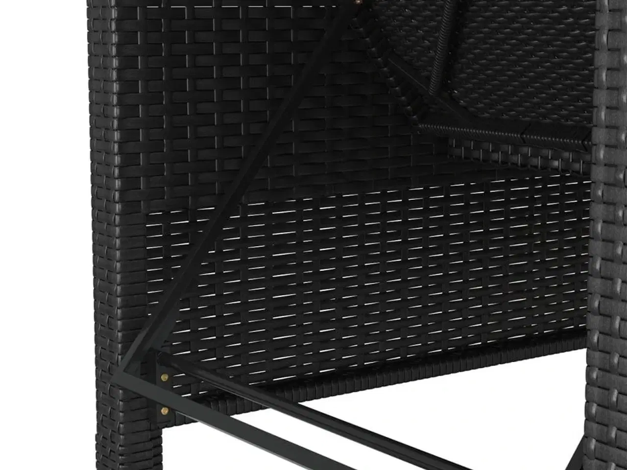 Billede 7 - Liggestol med cremefarvet hynde polyrattan sort