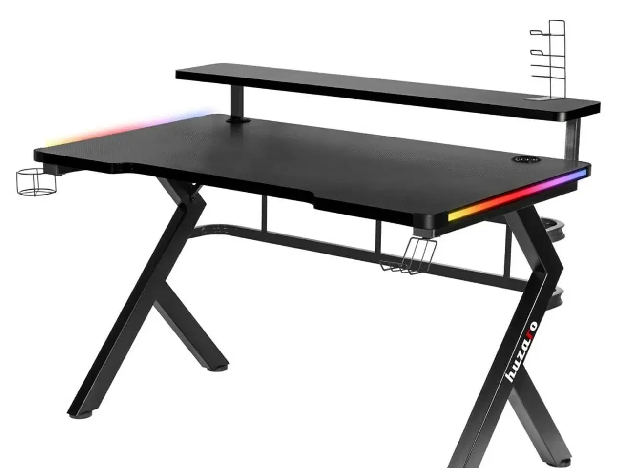 Billede 8 - Skrivebord Gaming Huzaro HZ-Hero 5.0 RGB Sort Stål Kulfiber 116 x 69,5 x 59 cm