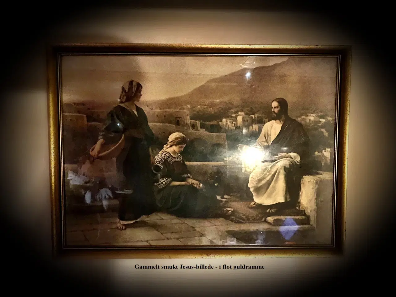 Billede 1 - * Gammelt smukt Jesus-billede - i flot guldramme