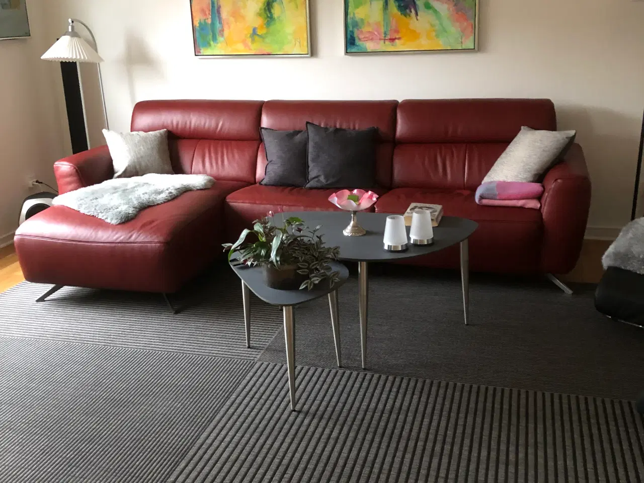 Billede 2 - Natuzzi lædersofa med el-recliener næsten ny.