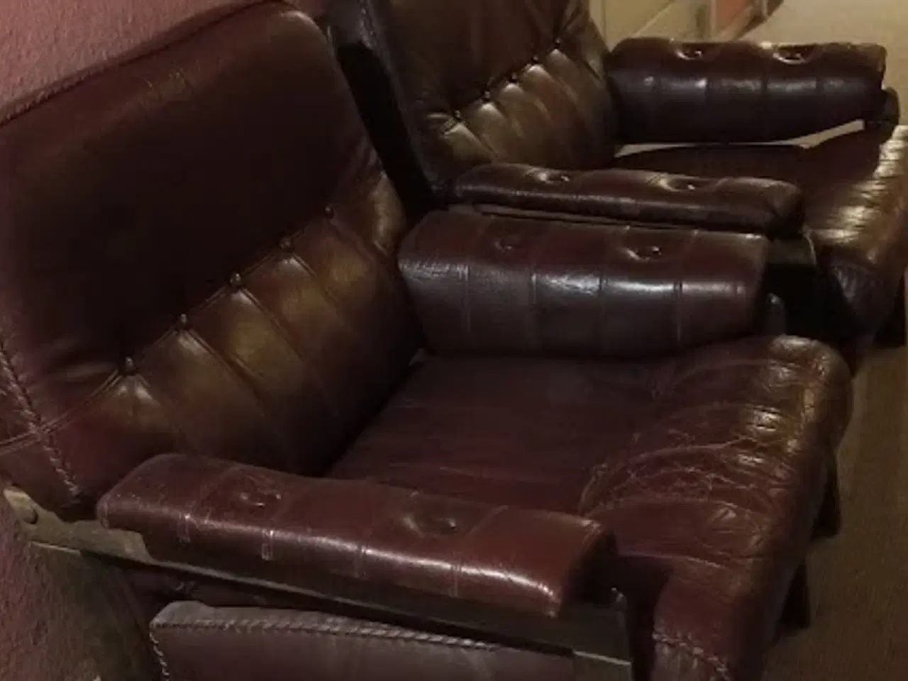 Billede 1 - Læder lænestole, der er også sofa