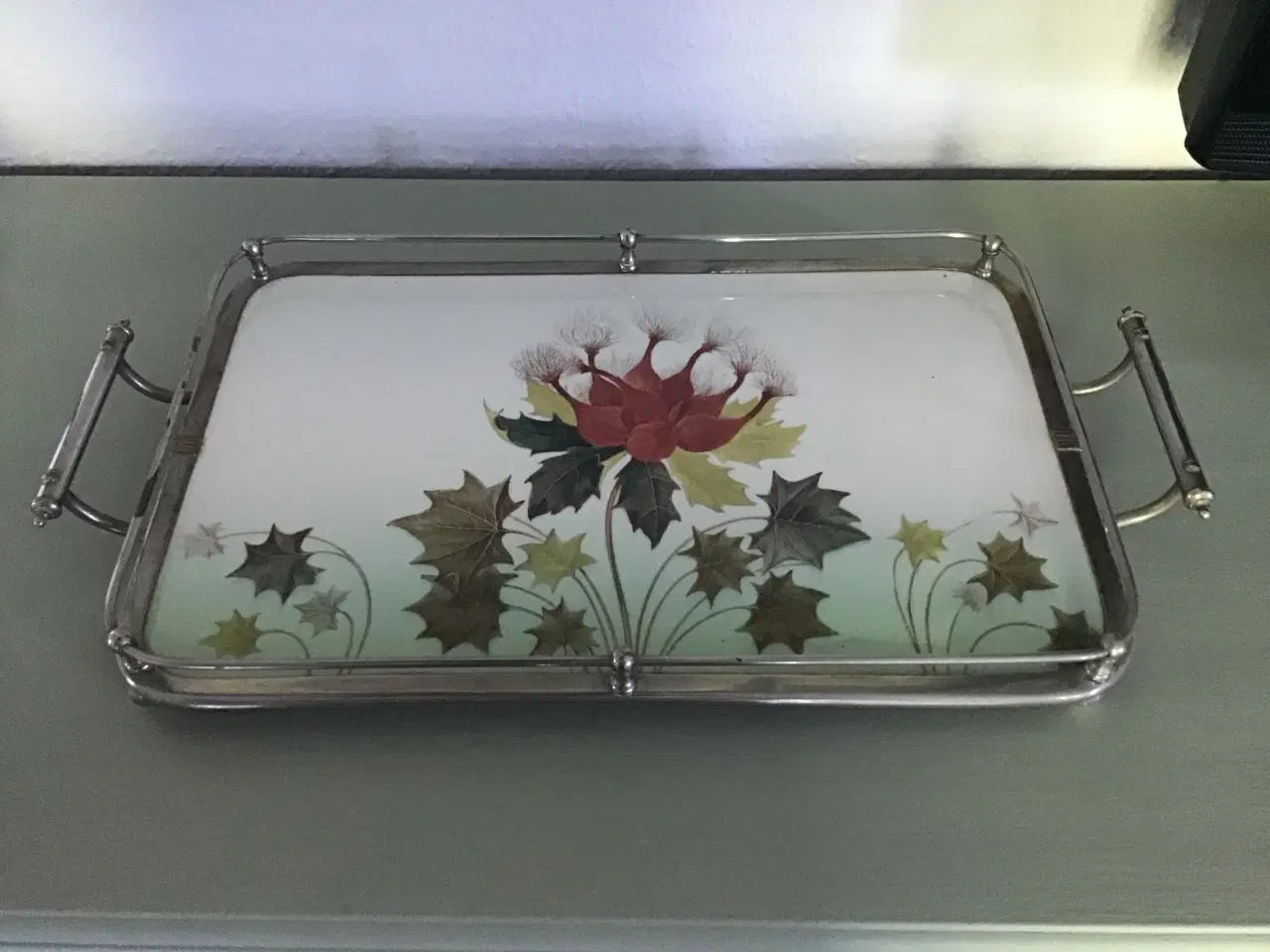 Billede 1 - Smuk vintage håndmalet bakke