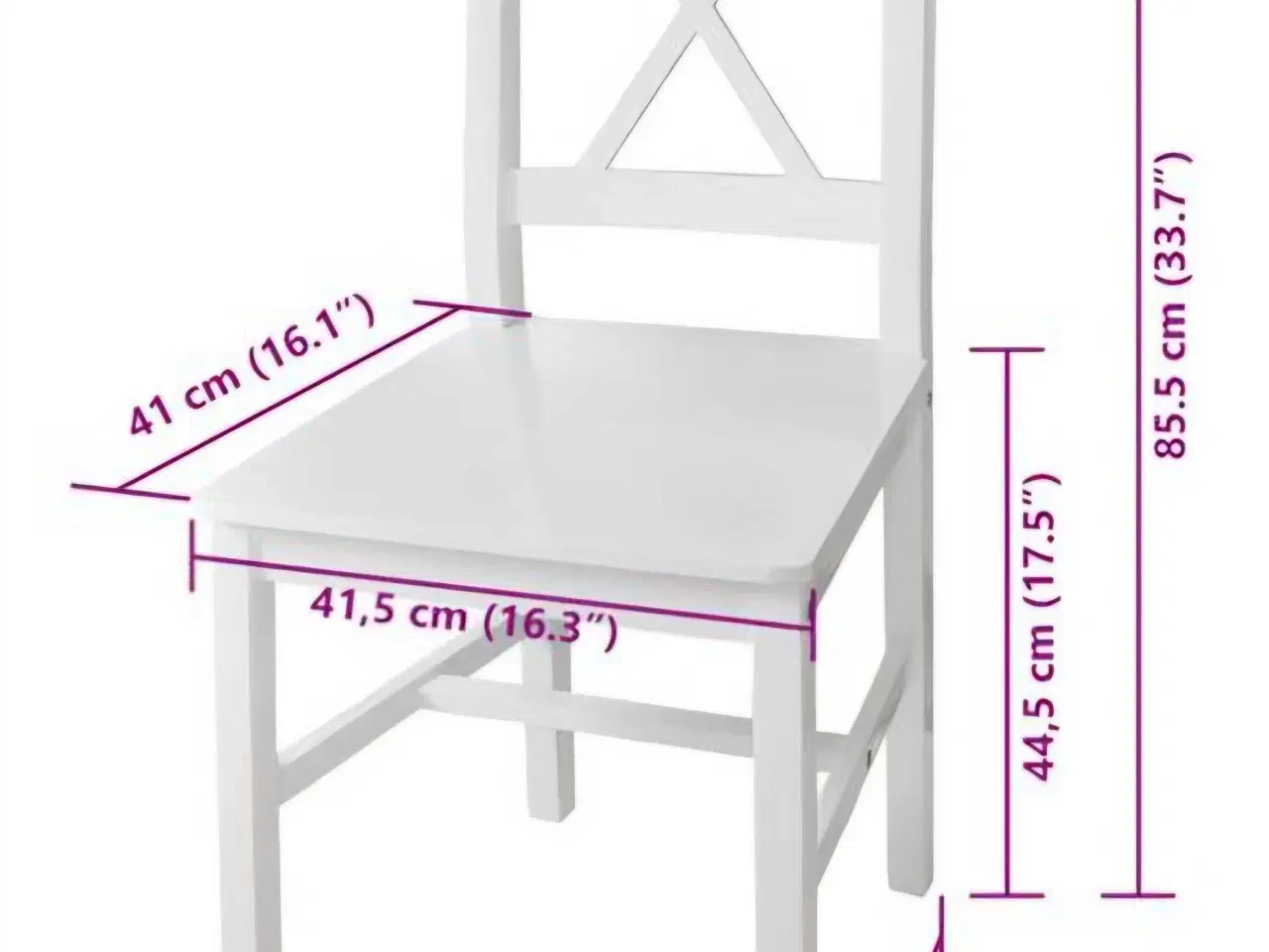 Billede 4 - 4 stk hvide spisebordsstole 