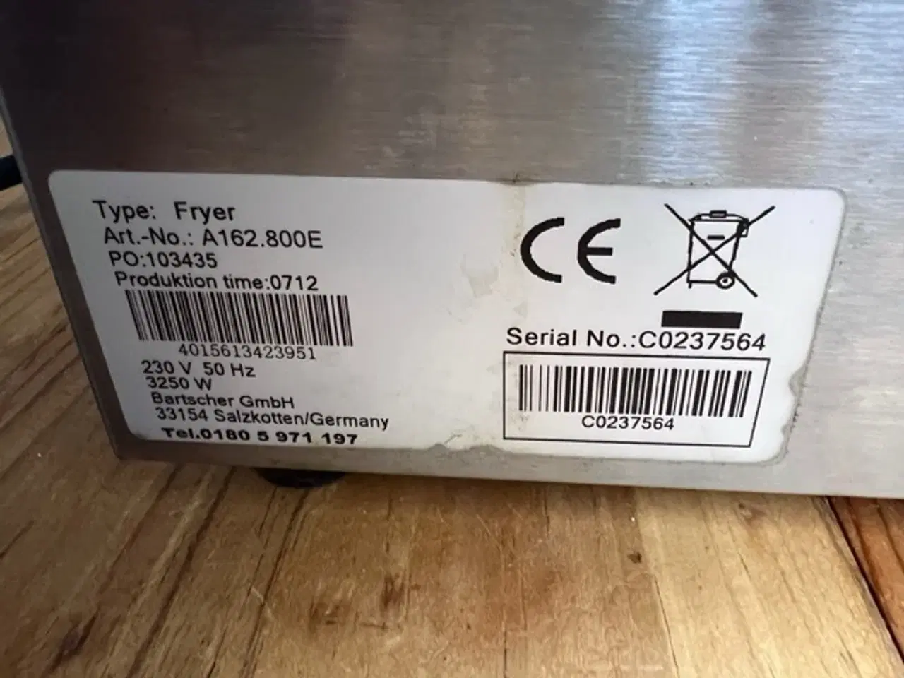 Billede 7 - Bartscher 8L friture, model nr. A162.800E