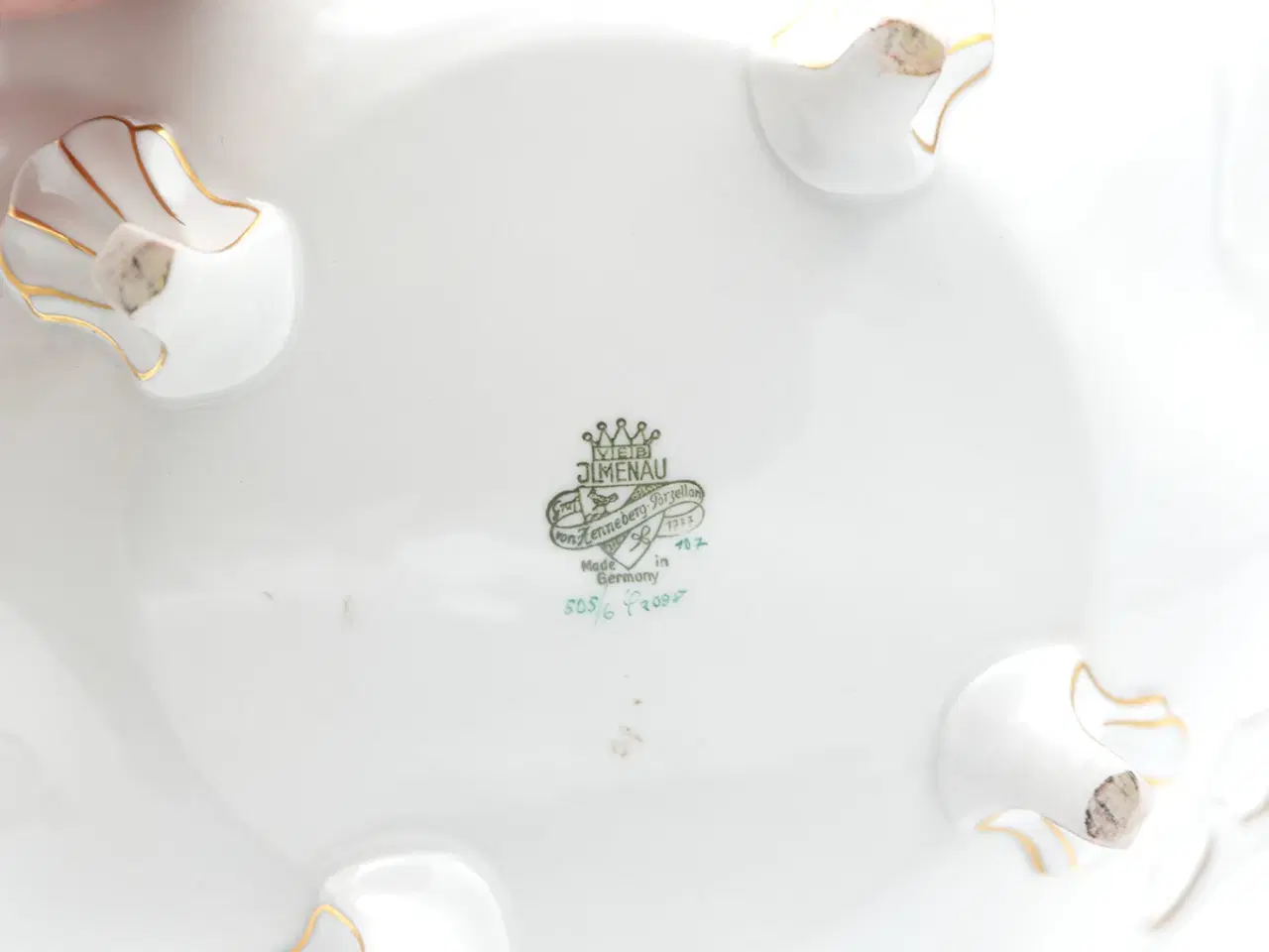 Billede 9 - Stor vintage tysk håndemaljeret porcelænsskål fra 