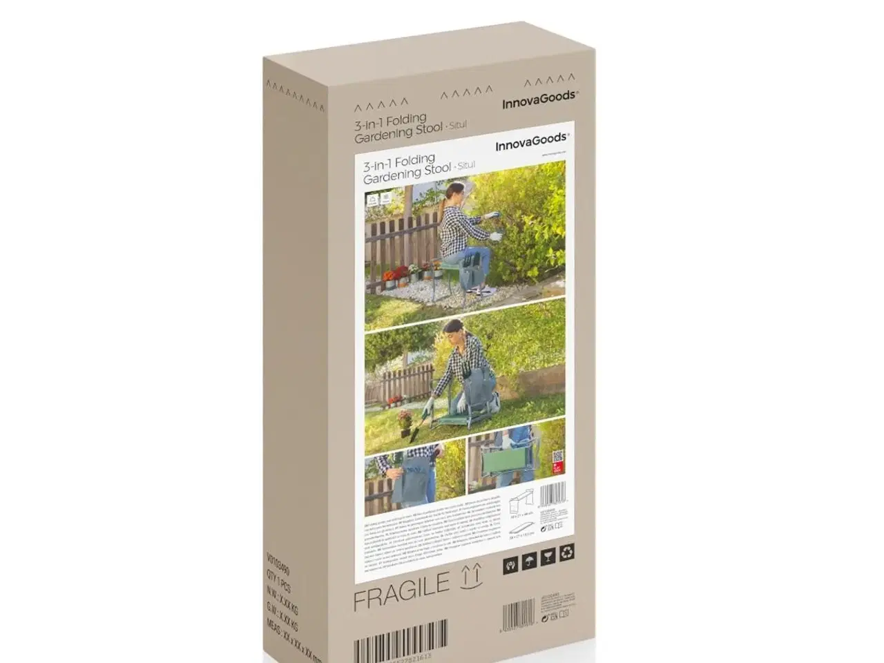 Billede 2 - 3-i-1 foldbart havesæde med værktøjstaske - Situl