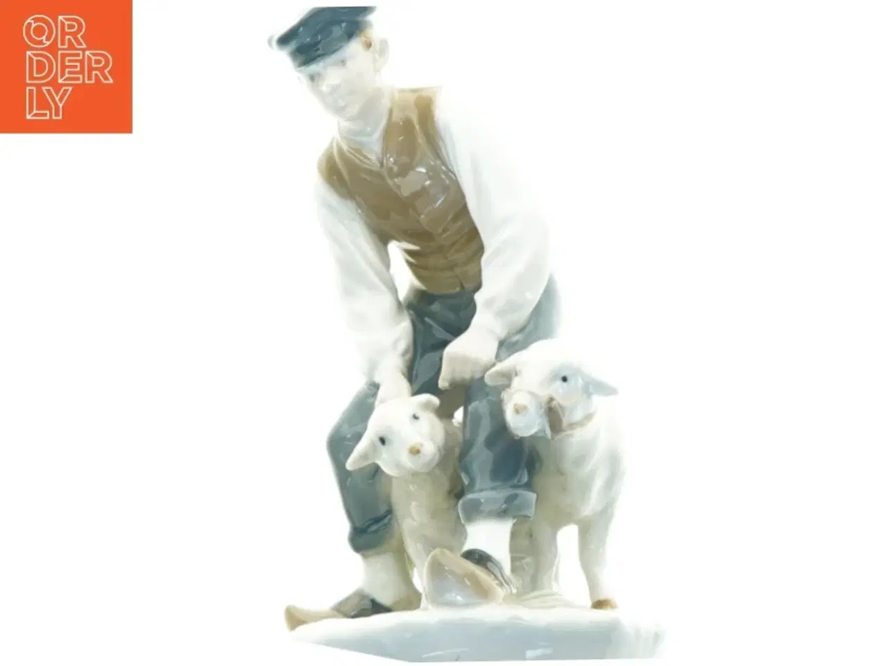 Billede 4 - Fårehyrde figur i porcelæn fra Royal Copenhagen (str. 21 x 14 cm)