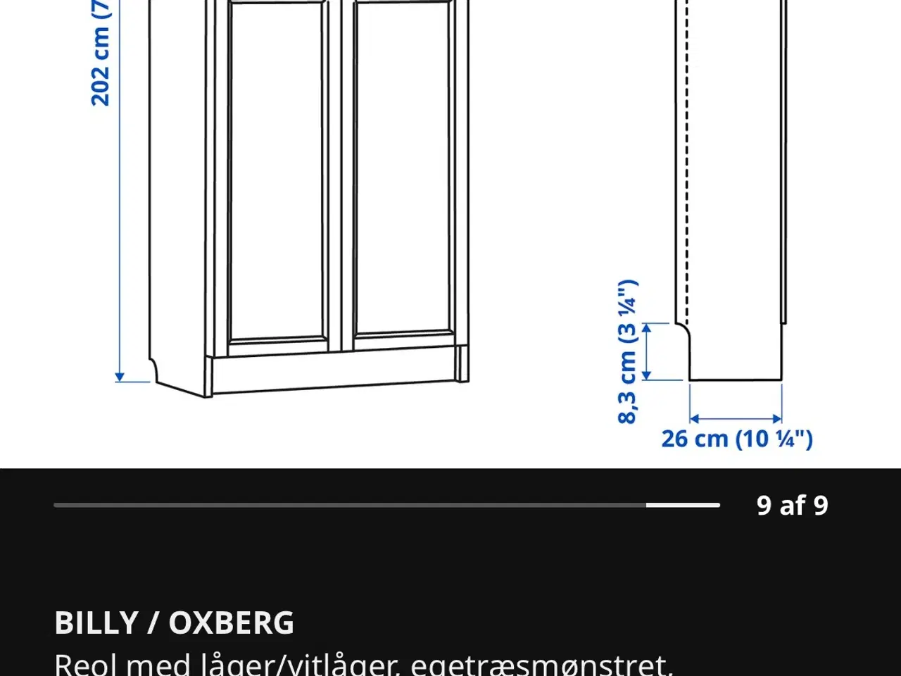 Billede 3 - Billy / Oxberg reol med låger fra IKEA 