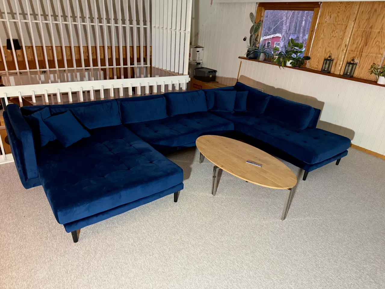 Billede 1 - Kongeblå veloursofa 