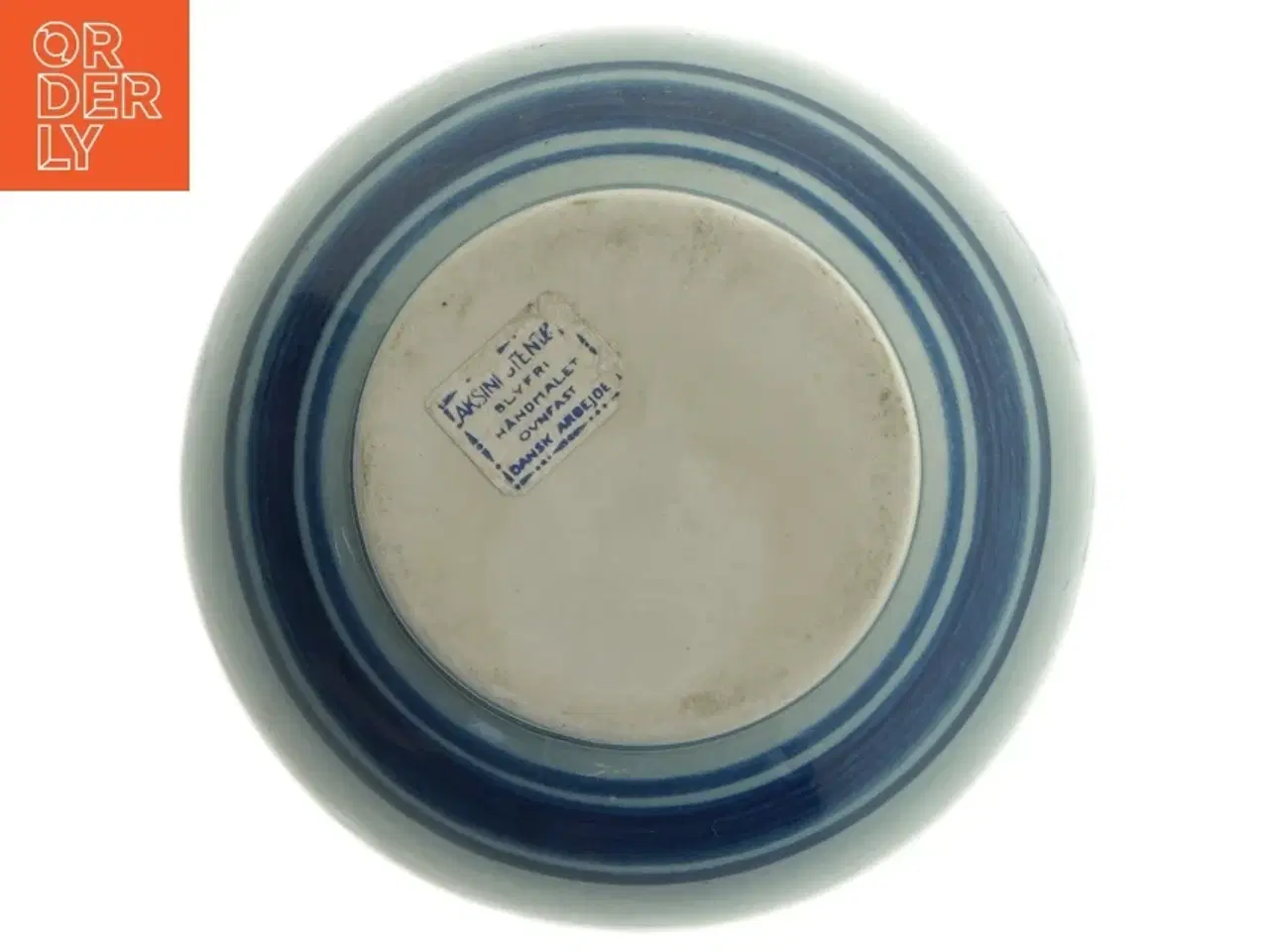 Billede 4 - Aksini Keramisk vase med blåt blomstermønster (str. Ø. 4,5 cm. længde. 22 cm)