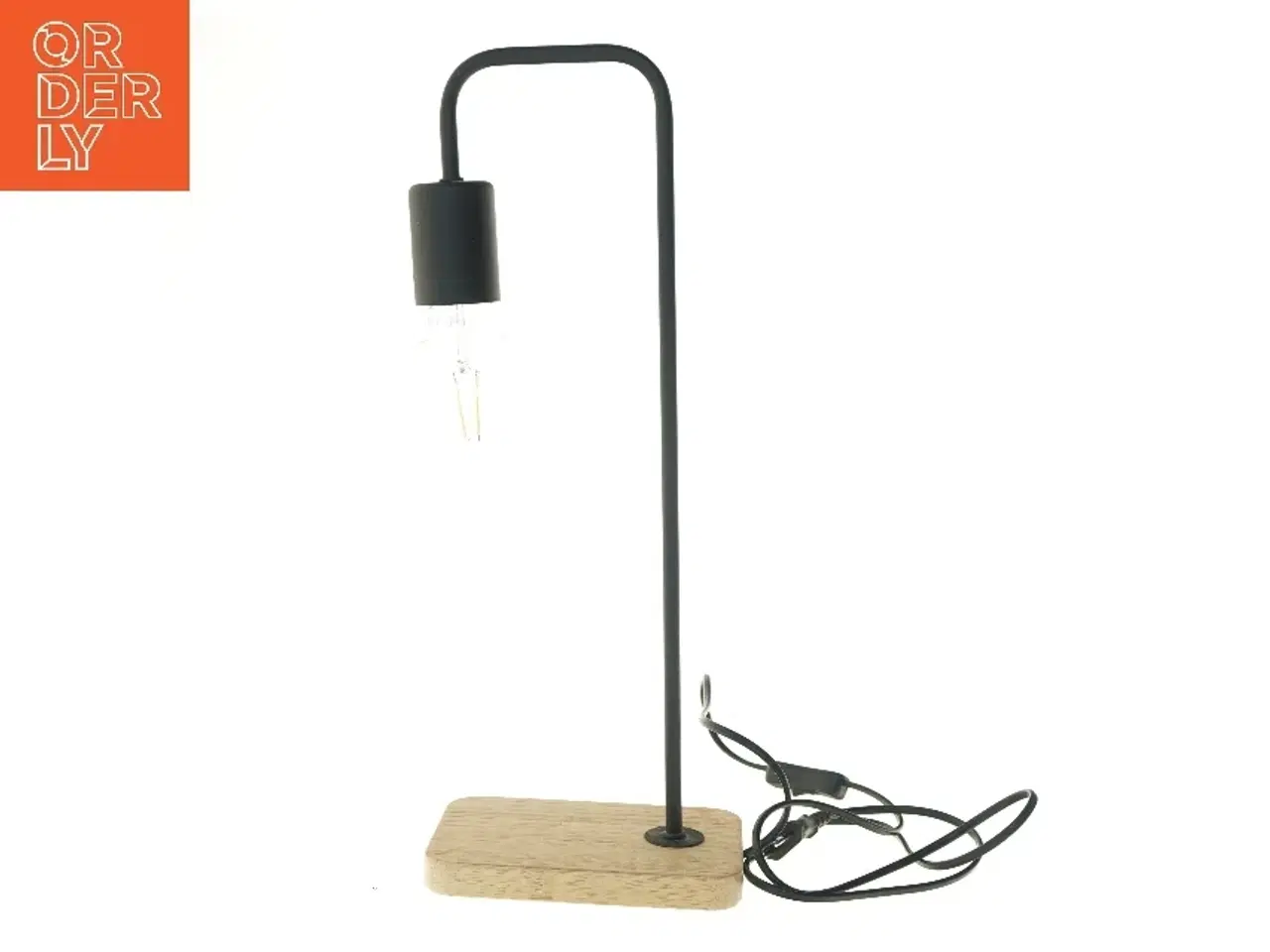 Billede 1 - Bordlampe med træfod fra IKEA (str. 46x12x18 cm)