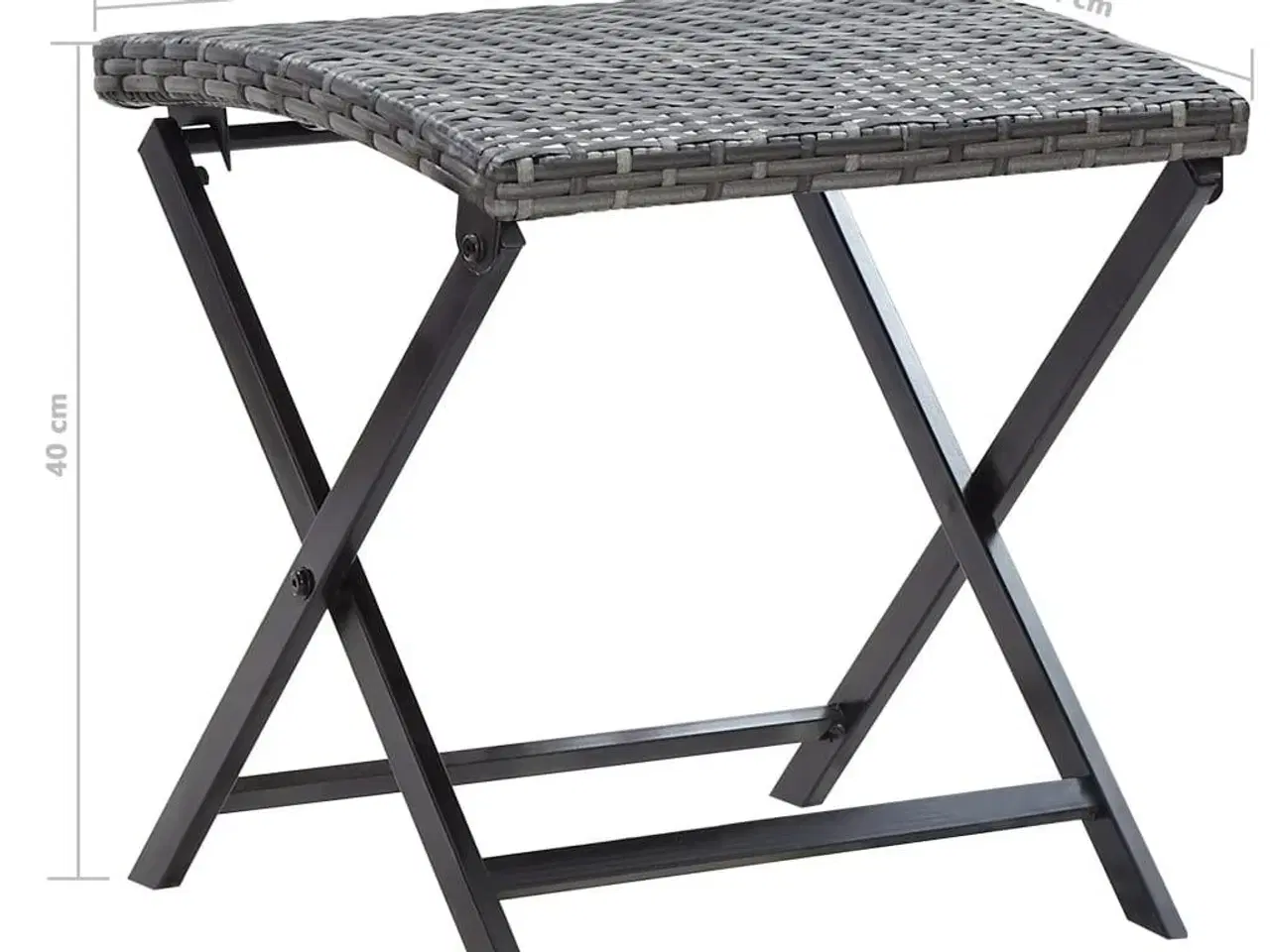 Billede 6 - Foldbar taburet polyrattan grå