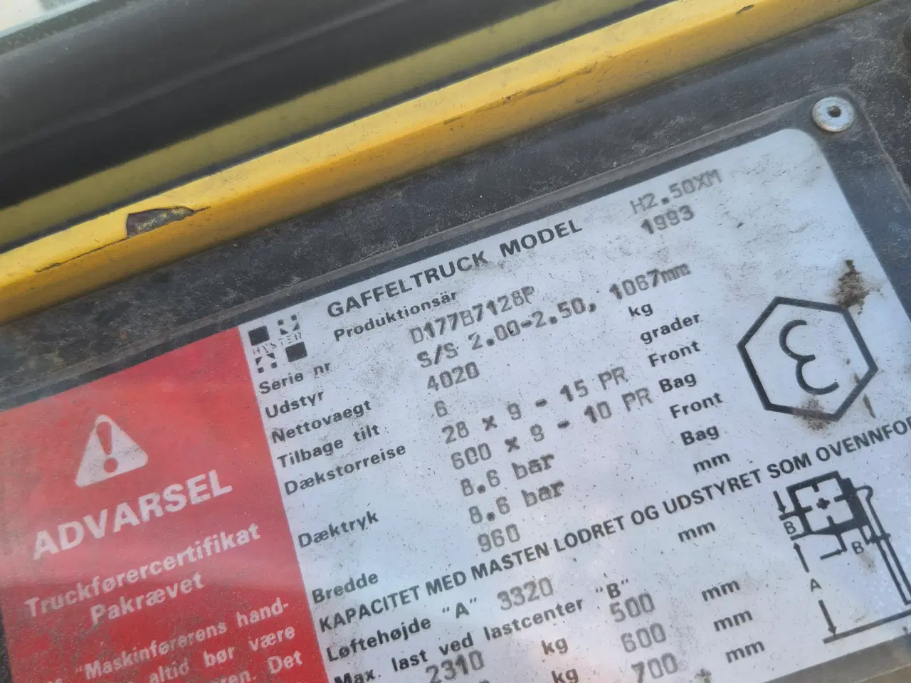 Billede 9 - Hyster H2.50 Gas Gaffeltruck