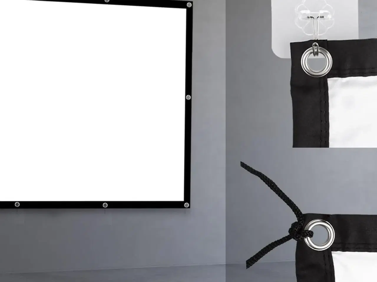 Billede 4 - Projektor lærred 150" Maclean – 330×187 cm, 16:9 kant, ophængskroge