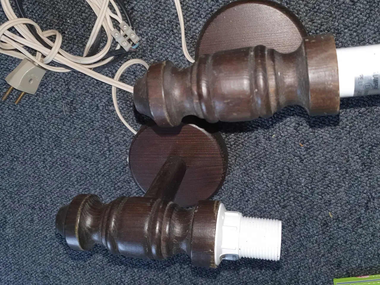 Billede 7 - 2 stk retro/ vintage træ væglamper