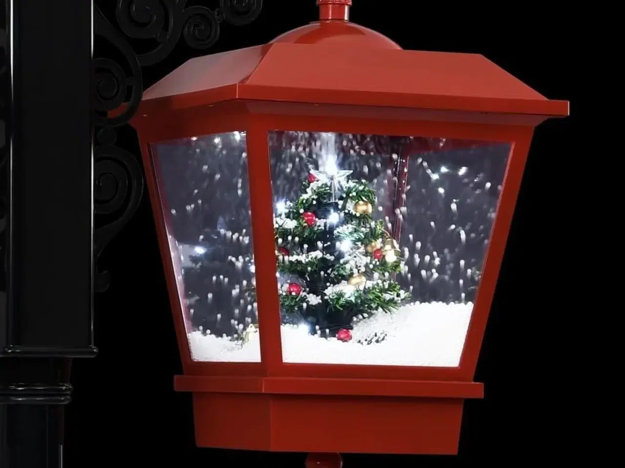 Billede 6 - Julegadelampe med julemand 81x40x188 cm PVC sort og rød