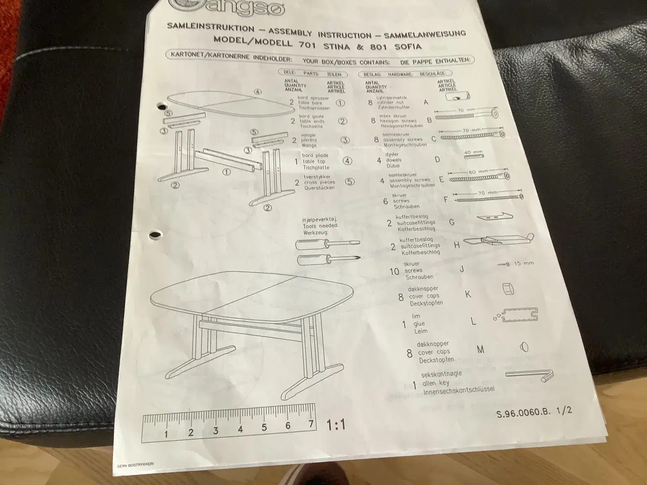 Billede 2 - Gangsø sæbebehandlet bøgebord