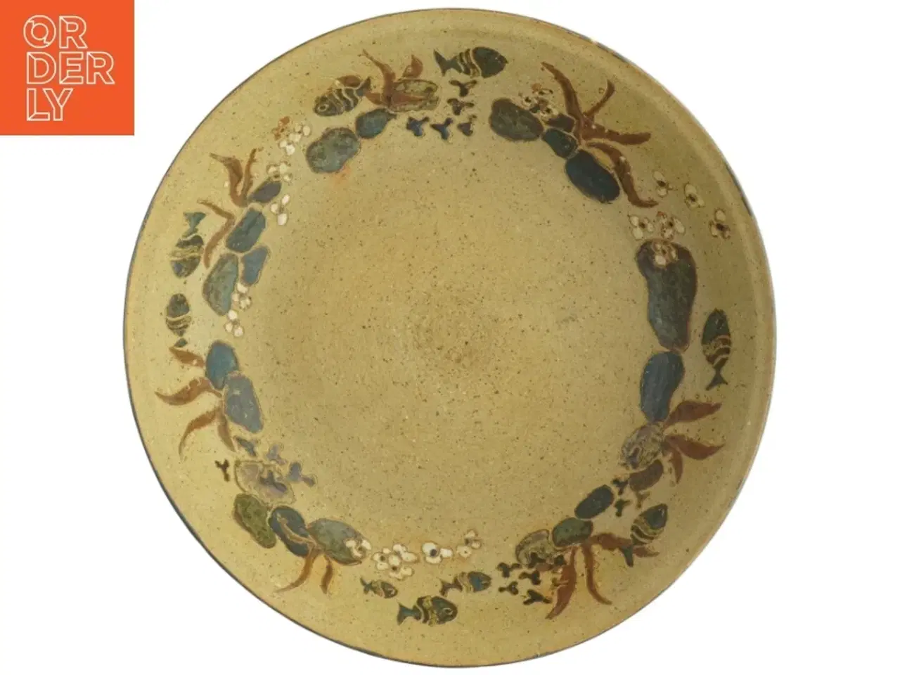 Billede 1 - Keramikfad med fiskemotiver (str. Diameter, 37 cm)