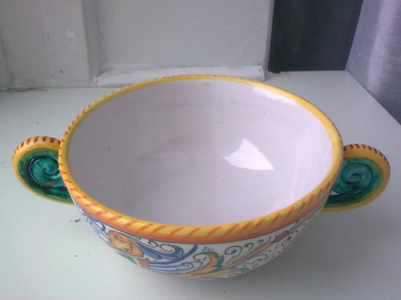 Billede 3 - Keramik Italien HÅNDLAVET Låg krukke Majolika