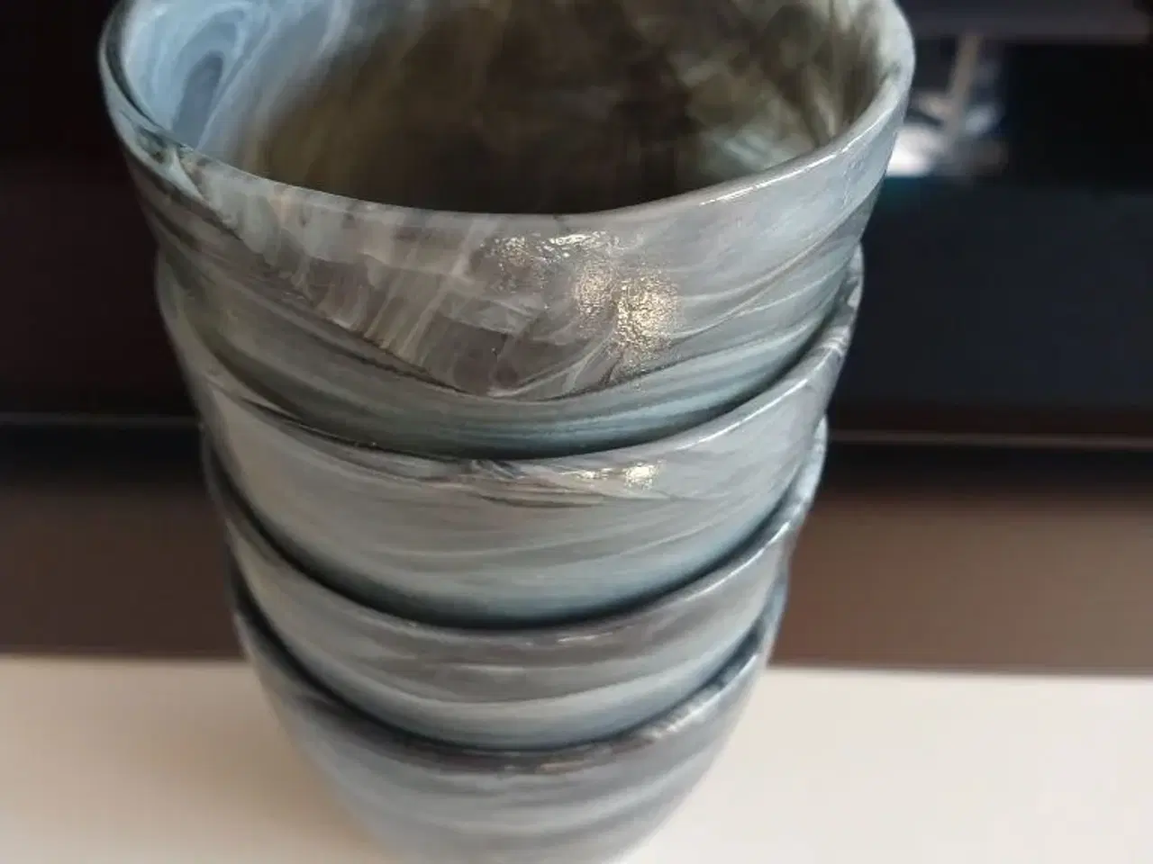Billede 3 - 4 grå glas skåle