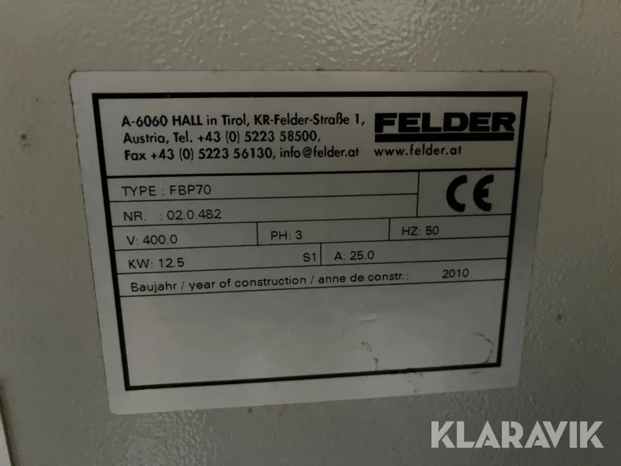 Billede 3 - Briketpresser Felder FBP70 med silo og sækkerunddel