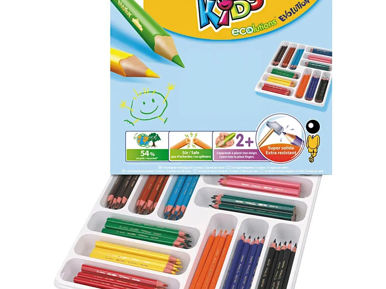 Billede 1 - BIC Eco evolution farveblyant, mine 5 mm, ass. farver, 12stk./ 1 pk.
