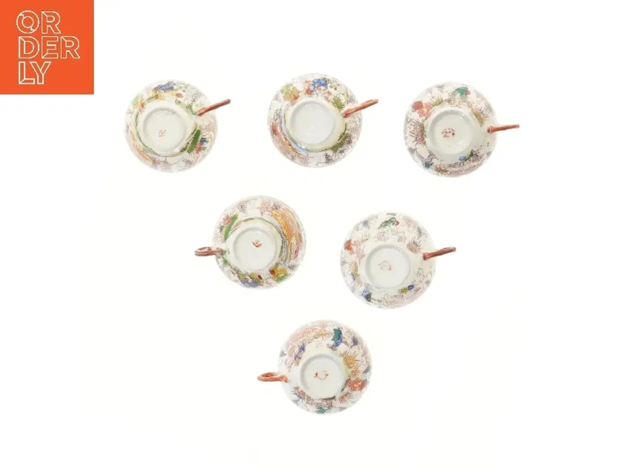 Billede 3 - Sæt med 6 kopper med blomstermønster (str. 6 stk Ø 9 cm)