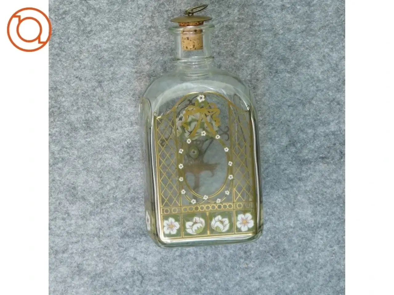 Billede 1 - Snapseflaske til julesnaps fra Holmegaard (str. 19 x 10 x 7 cm)