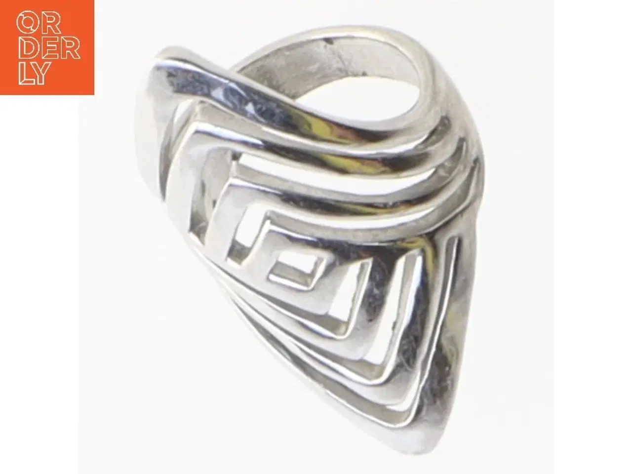 Billede 2 - Vintage geometrisk sølvring (str. 54 mm)