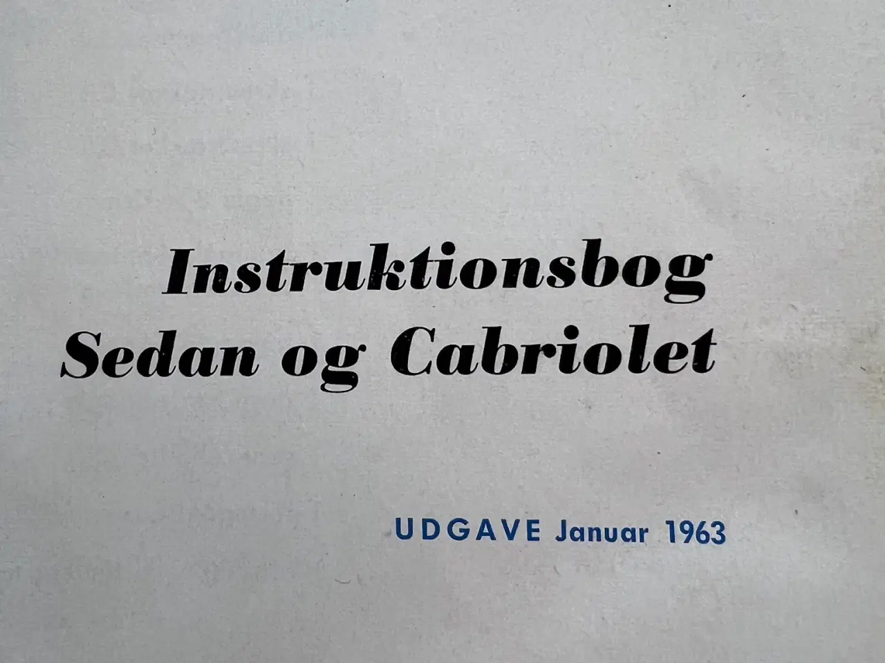 Billede 2 - VW Bobbel 1300 Instruktionsbog 1963