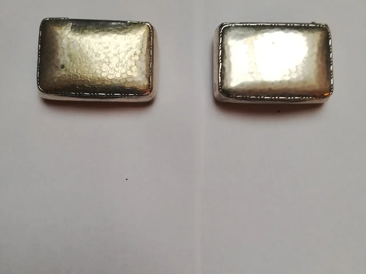 Billede 1 - 2 stk små antikke sølvskrin 