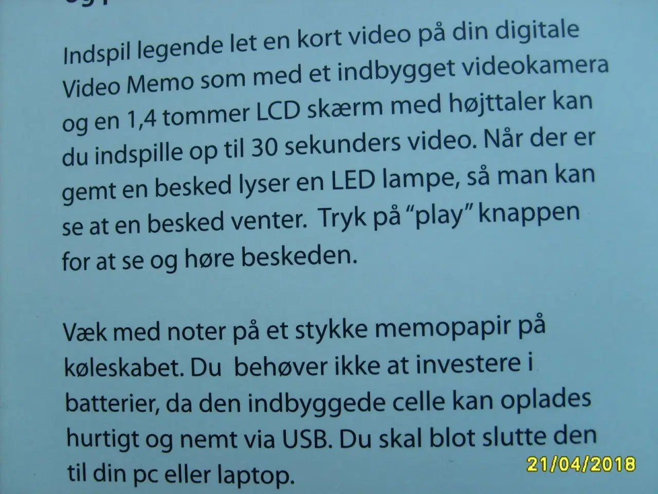 Billede 5 - Digital Video Memo Blok inPlay fra OFFICE ONE