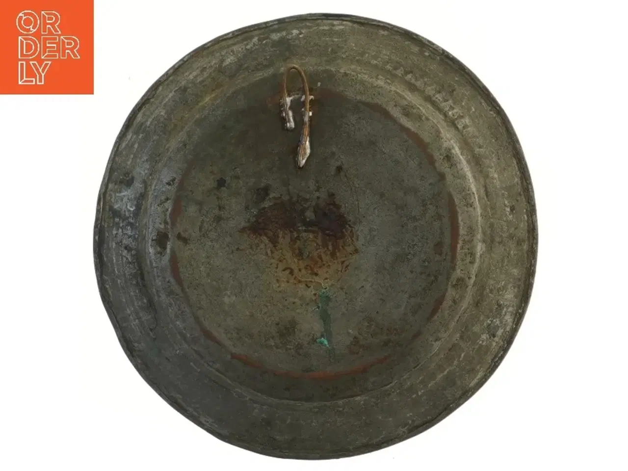 Billede 2 - Dekorativ antik må metalbakke (str. 23,5 cm)