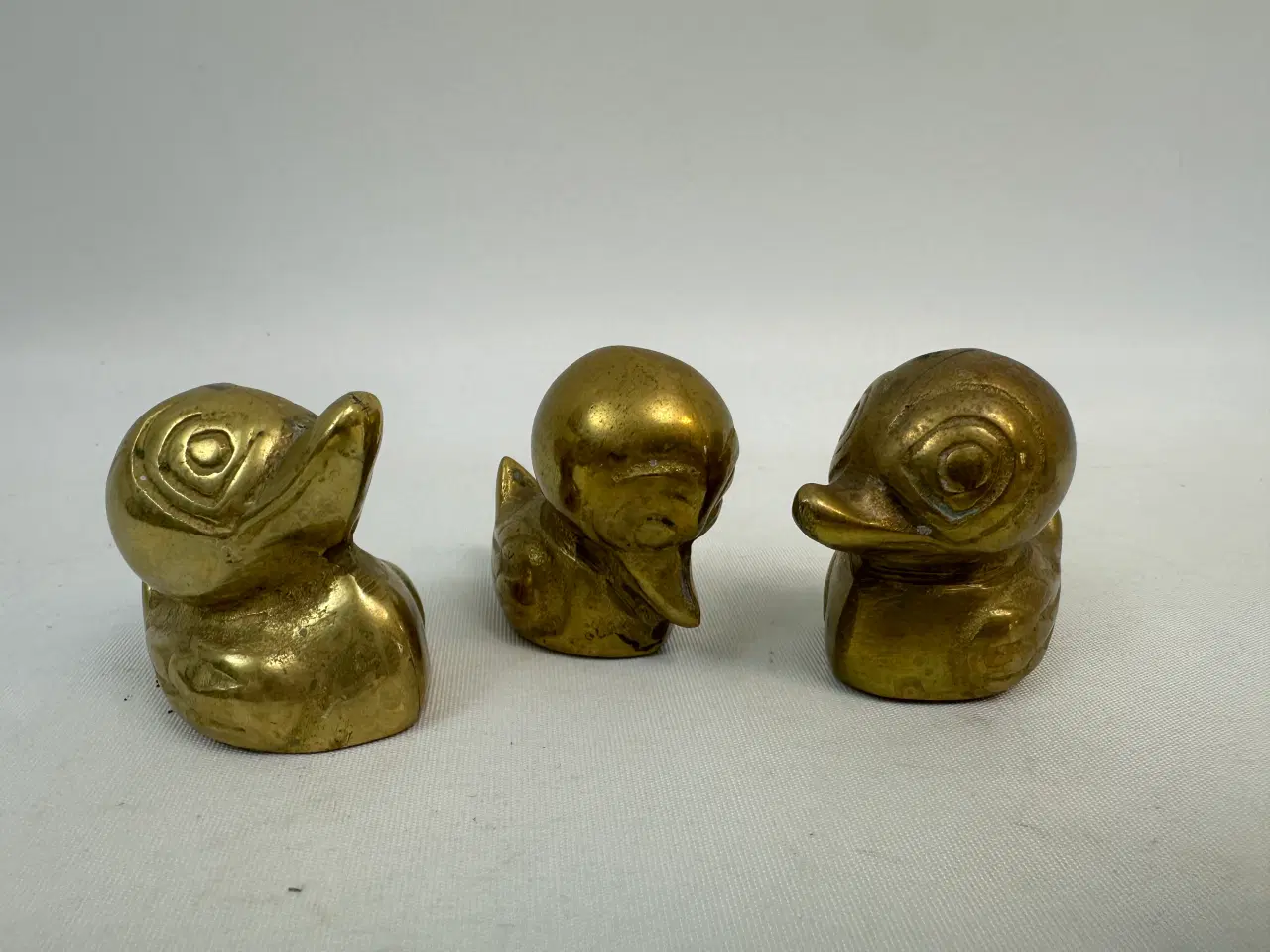 Billede 1 - 3 stk. små vintage messing ænder