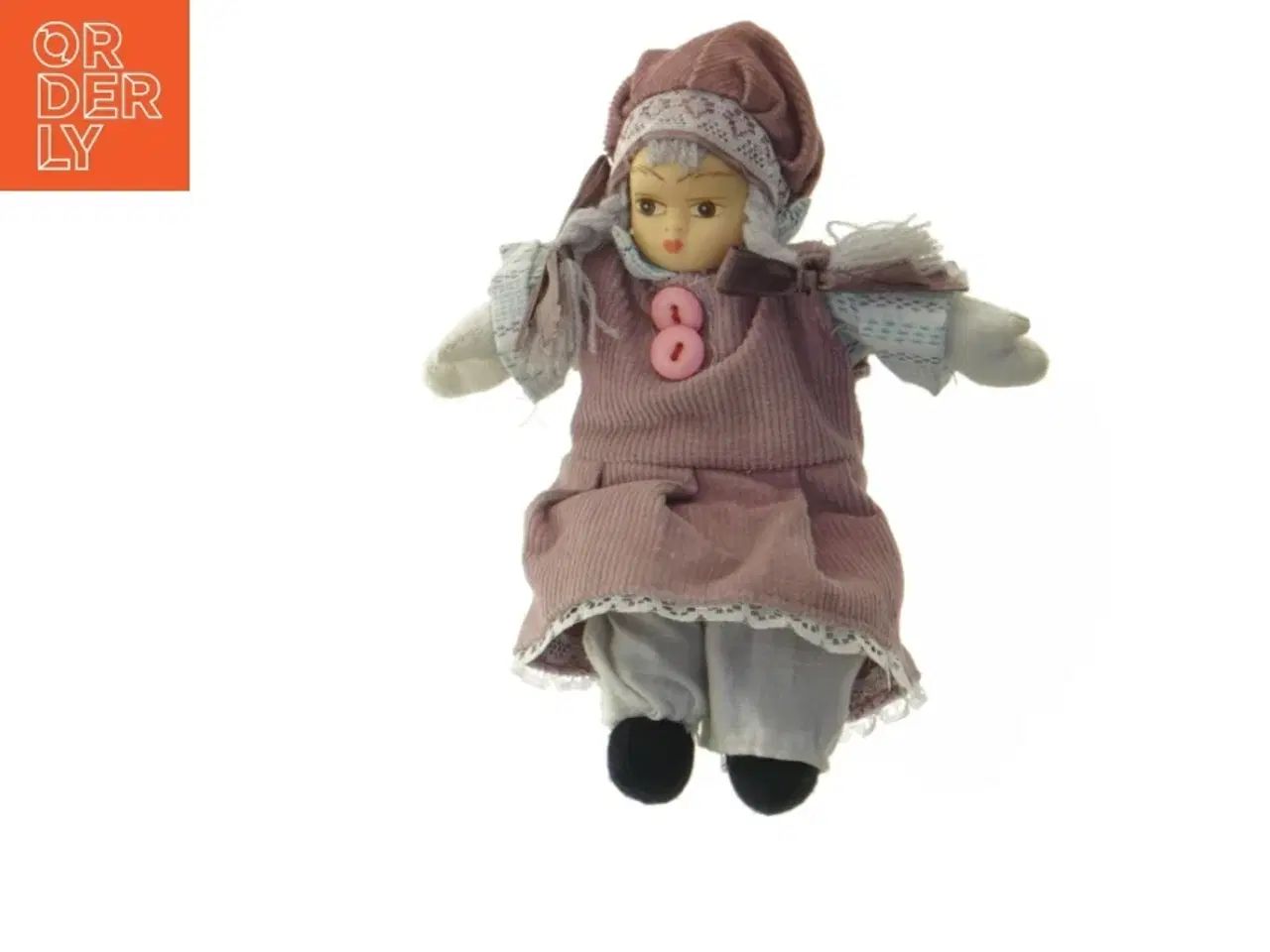 Billede 1 - Håndlavet stofdukke (str. 16 cm)