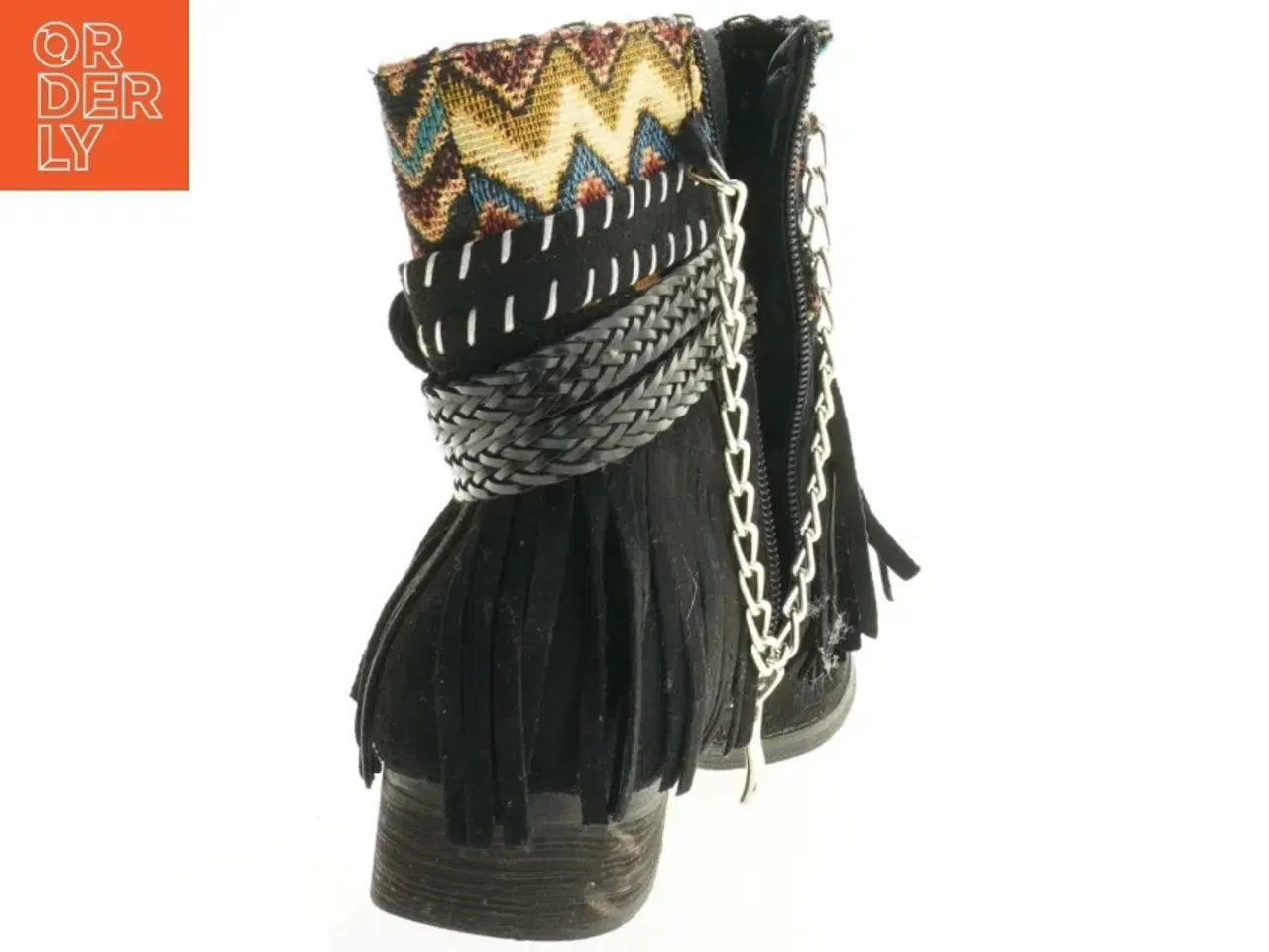 Billede 3 - Sorte ankelstøvler med frynser (str. 37)