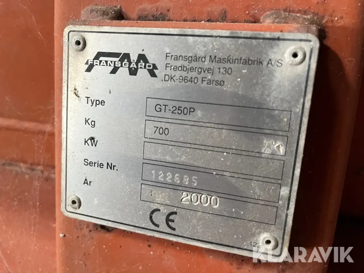 Billede 5 - Vejhøvl Fransgård GT-250P Hydraulisk