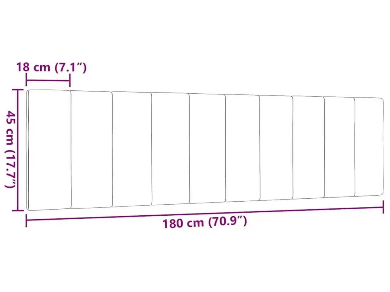 Billede 9 - Gavlpude Hanko 180 cm stof cremefarvet