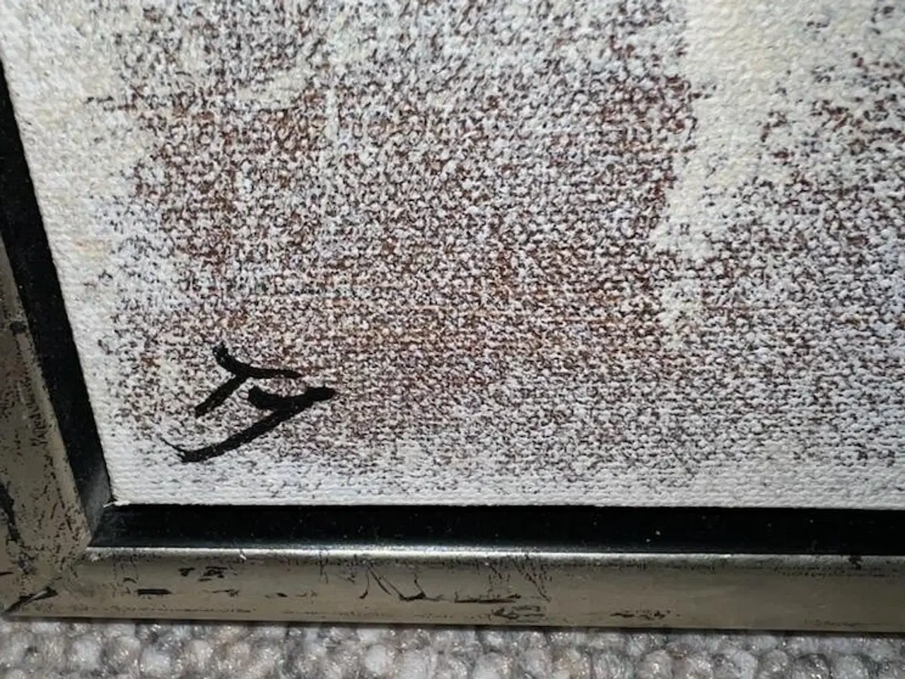 Billede 4 - 2 FLOTTE MALERIER I SVÆVERAMMER, 44X44 CM